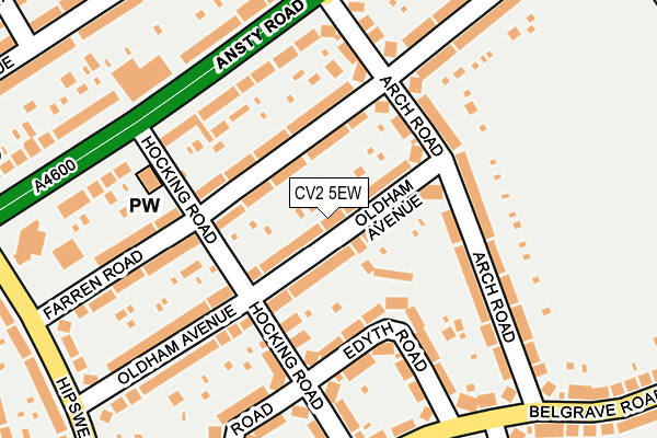 CV2 5EW map - OS OpenMap – Local (Ordnance Survey) CV2 5EW map - OS OpenMap – Local (Ordnance Survey)