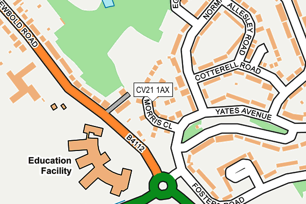 CV21 1AX map - OS OpenMap – Local (Ordnance Survey) CV21 1AX map - OS OpenMap – Local (Ordnance Survey)