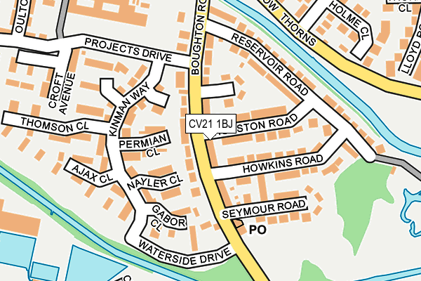 CV21 1BJ map - OS OpenMap – Local (Ordnance Survey) CV21 1BJ map - OS OpenMap – Local (Ordnance Survey)