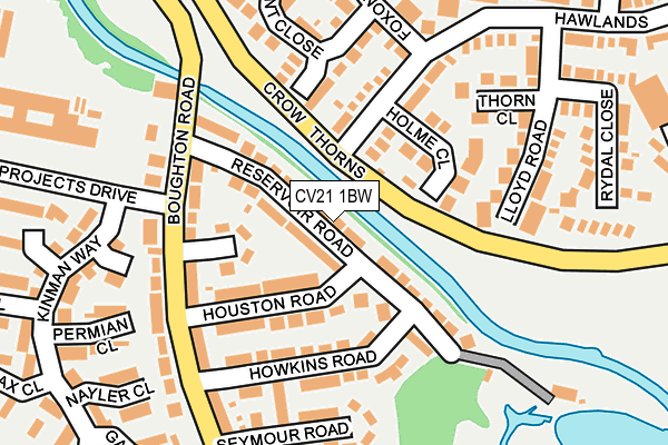 CV21 1BW map - OS OpenMap – Local (Ordnance Survey) CV21 1BW map - OS OpenMap – Local (Ordnance Survey)