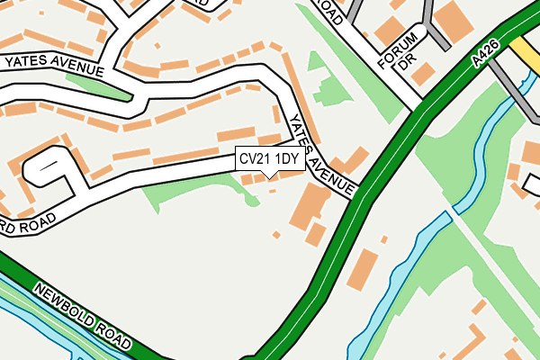 CV21 1DY map - OS OpenMap – Local (Ordnance Survey) CV21 1DY map - OS OpenMap – Local (Ordnance Survey)