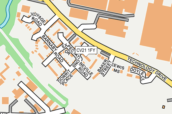 CV21 1FY map - OS OpenMap – Local (Ordnance Survey) CV21 1FY map - OS OpenMap – Local (Ordnance Survey)