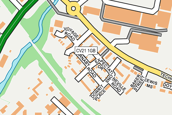 CV21 1GB map - OS OpenMap – Local (Ordnance Survey)