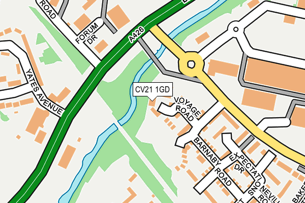 CV21 1GD map - OS OpenMap – Local (Ordnance Survey) CV21 1GD map - OS OpenMap – Local (Ordnance Survey)