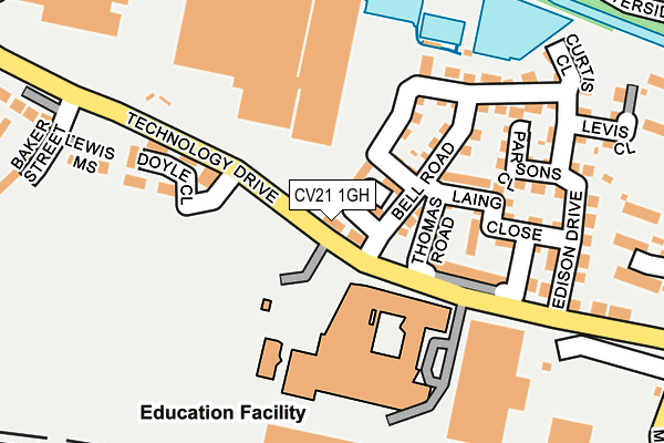 CV21 1GH map - OS OpenMap – Local (Ordnance Survey) CV21 1GH map - OS OpenMap – Local (Ordnance Survey)