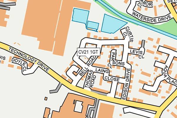 CV21 1GT map - OS OpenMap – Local (Ordnance Survey) CV21 1GT map - OS OpenMap – Local (Ordnance Survey)