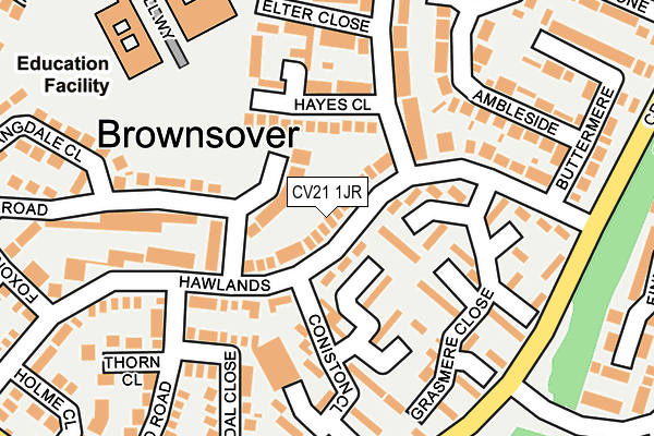CV21 1JR map - OS OpenMap – Local (Ordnance Survey) CV21 1JR map - OS OpenMap – Local (Ordnance Survey)