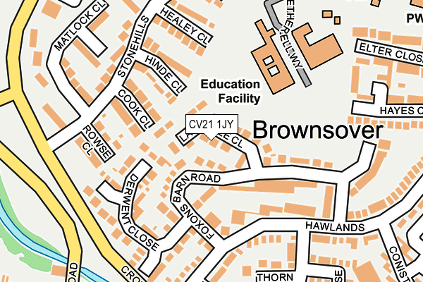 CV21 1JY map - OS OpenMap – Local (Ordnance Survey) CV21 1JY map - OS OpenMap – Local (Ordnance Survey)