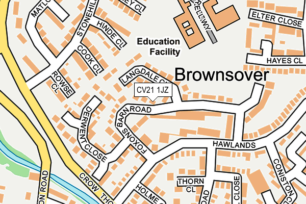 CV21 1JZ map - OS OpenMap – Local (Ordnance Survey) CV21 1JZ map - OS OpenMap – Local (Ordnance Survey)