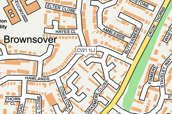 CV21 1LJ map - OS OpenMap – Local (Ordnance Survey) CV21 1LJ map - OS OpenMap – Local (Ordnance Survey)