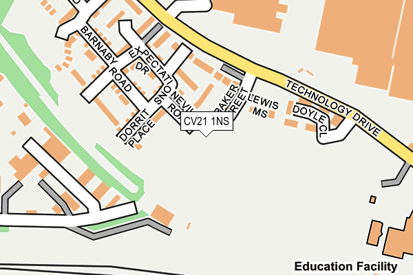 CV21 1NS map - OS OpenMap – Local (Ordnance Survey) CV21 1NS map - OS OpenMap – Local (Ordnance Survey)