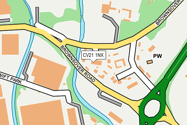 CV21 1NX map - OS OpenMap – Local (Ordnance Survey) CV21 1NX map - OS OpenMap – Local (Ordnance Survey)