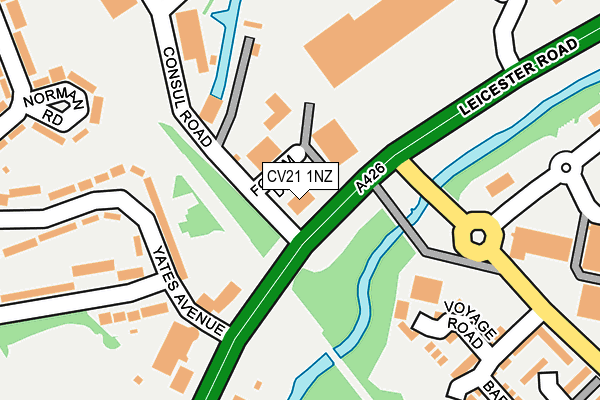 CV21 1NZ map - OS OpenMap – Local (Ordnance Survey) CV21 1NZ map - OS OpenMap – Local (Ordnance Survey)