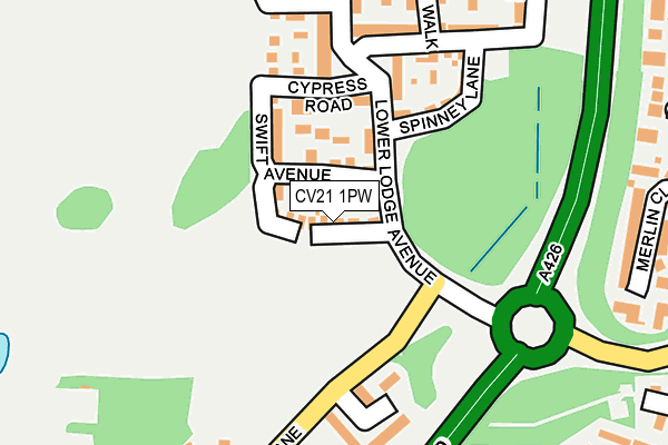 CV21 1PW map - OS OpenMap – Local (Ordnance Survey) CV21 1PW map - OS OpenMap – Local (Ordnance Survey)