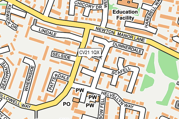 CV21 1QX map - OS OpenMap – Local (Ordnance Survey) CV21 1QX map - OS OpenMap – Local (Ordnance Survey)