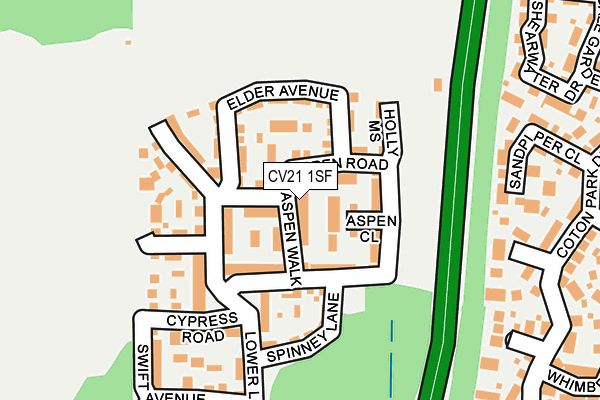 CV21 1SF map - OS OpenMap – Local (Ordnance Survey) CV21 1SF map - OS OpenMap – Local (Ordnance Survey)