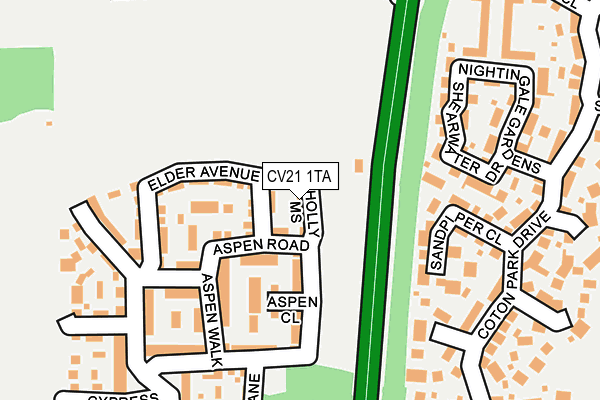 CV21 1TA map - OS OpenMap – Local (Ordnance Survey) CV21 1TA map - OS OpenMap – Local (Ordnance Survey)