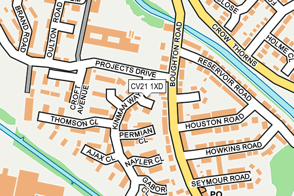 CV21 1XD map - OS OpenMap – Local (Ordnance Survey) CV21 1XD map - OS OpenMap – Local (Ordnance Survey)
