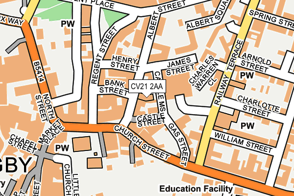 CV21 2AA map - OS OpenMap – Local (Ordnance Survey) CV21 2AA map - OS OpenMap – Local (Ordnance Survey)