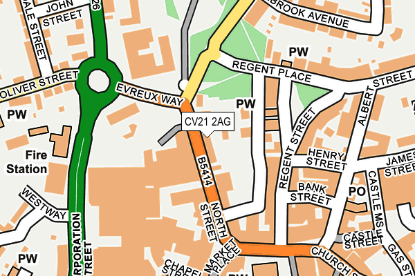 CV21 2AG map - OS OpenMap – Local (Ordnance Survey) CV21 2AG map - OS OpenMap – Local (Ordnance Survey)
