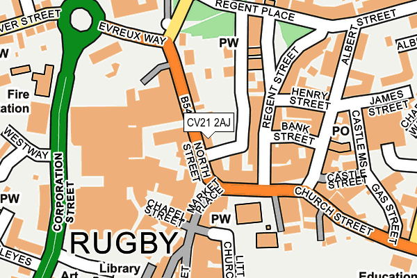 CV21 2AJ map - OS OpenMap – Local (Ordnance Survey) CV21 2AJ map - OS OpenMap – Local (Ordnance Survey)