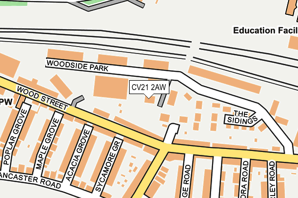 CV21 2AW map - OS OpenMap – Local (Ordnance Survey)