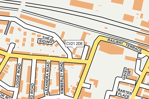 CV21 2DE map - OS OpenMap – Local (Ordnance Survey) CV21 2DE map - OS OpenMap – Local (Ordnance Survey)