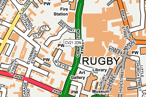 CV21 2DN map - OS OpenMap – Local (Ordnance Survey) CV21 2DN map - OS OpenMap – Local (Ordnance Survey)