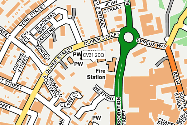 CV21 2DQ map - OS OpenMap – Local (Ordnance Survey) CV21 2DQ map - OS OpenMap – Local (Ordnance Survey)