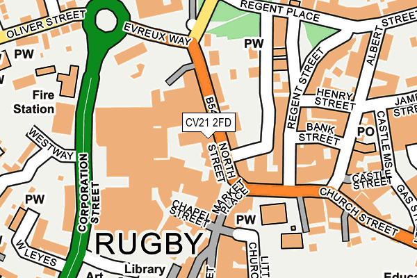 CV21 2FD map - OS OpenMap – Local (Ordnance Survey) CV21 2FD map - OS OpenMap – Local (Ordnance Survey)