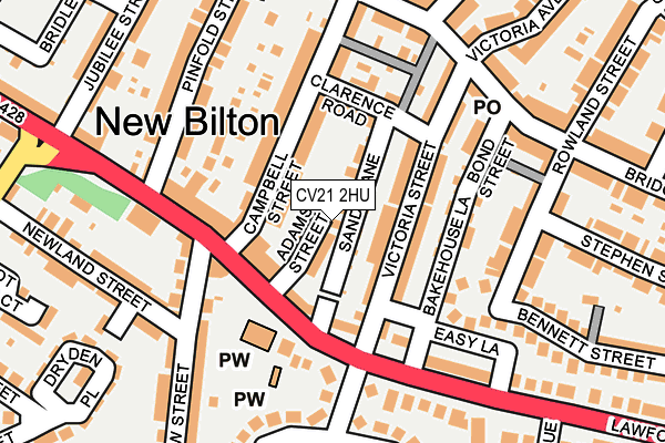 CV21 2HU map - OS OpenMap – Local (Ordnance Survey) CV21 2HU map - OS OpenMap – Local (Ordnance Survey)