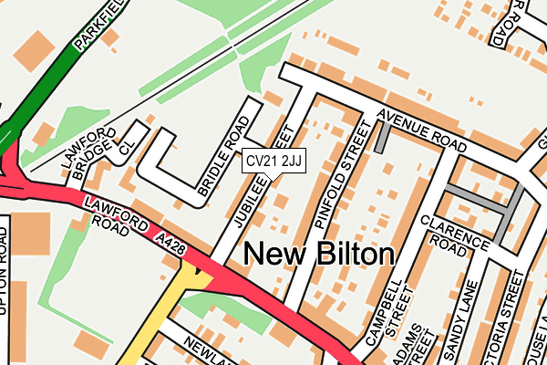 CV21 2JJ map - OS OpenMap – Local (Ordnance Survey)