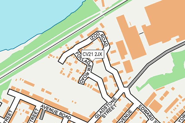 CV21 2JX map - OS OpenMap – Local (Ordnance Survey) CV21 2JX map - OS OpenMap – Local (Ordnance Survey)