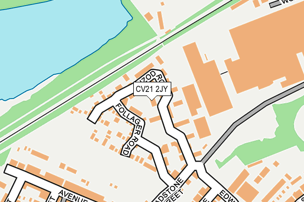 CV21 2JY map - OS OpenMap – Local (Ordnance Survey) CV21 2JY map - OS OpenMap – Local (Ordnance Survey)