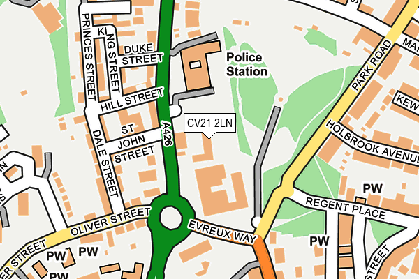 CV21 2LN map - OS OpenMap – Local (Ordnance Survey) CV21 2LN map - OS OpenMap – Local (Ordnance Survey)