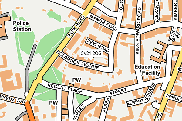 CV21 2QG map - OS OpenMap – Local (Ordnance Survey) CV21 2QG map - OS OpenMap – Local (Ordnance Survey)