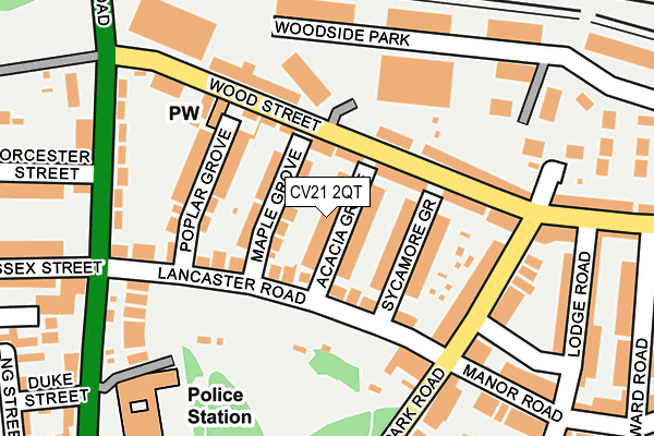 CV21 2QT map - OS OpenMap – Local (Ordnance Survey) CV21 2QT map - OS OpenMap – Local (Ordnance Survey)
