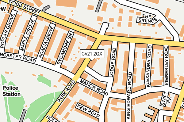 CV21 2QX map - OS OpenMap – Local (Ordnance Survey) CV21 2QX map - OS OpenMap – Local (Ordnance Survey)