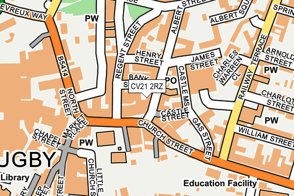 CV21 2RZ map - OS OpenMap – Local (Ordnance Survey) CV21 2RZ map - OS OpenMap – Local (Ordnance Survey)