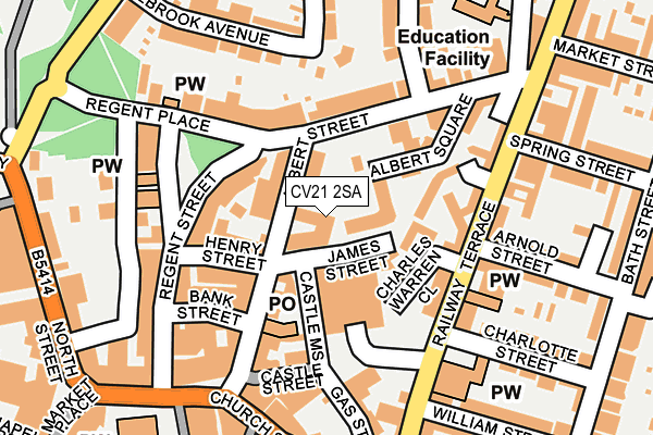 CV21 2SA map - OS OpenMap – Local (Ordnance Survey) CV21 2SA map - OS OpenMap – Local (Ordnance Survey)