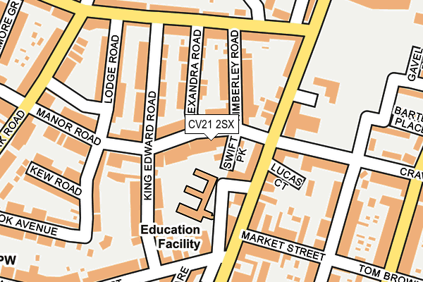 CV21 2SX map - OS OpenMap – Local (Ordnance Survey) CV21 2SX map - OS OpenMap – Local (Ordnance Survey)