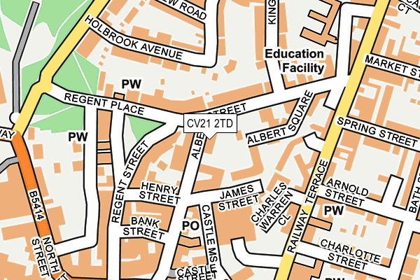 CV21 2TD map - OS OpenMap – Local (Ordnance Survey) CV21 2TD map - OS OpenMap – Local (Ordnance Survey)