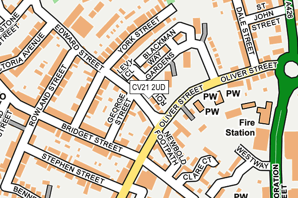 CV21 2UD map - OS OpenMap – Local (Ordnance Survey) CV21 2UD map - OS OpenMap – Local (Ordnance Survey)
