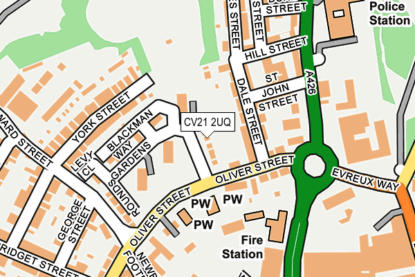 CV21 2UQ map - OS OpenMap – Local (Ordnance Survey) CV21 2UQ map - OS OpenMap – Local (Ordnance Survey)