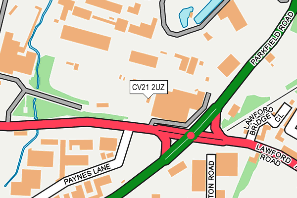 CV21 2UZ map - OS OpenMap – Local (Ordnance Survey) CV21 2UZ map - OS OpenMap – Local (Ordnance Survey)