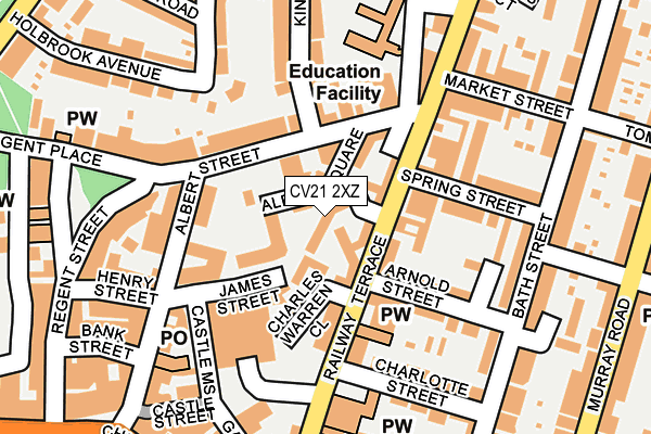 CV21 2XZ map - OS OpenMap – Local (Ordnance Survey) CV21 2XZ map - OS OpenMap – Local (Ordnance Survey)