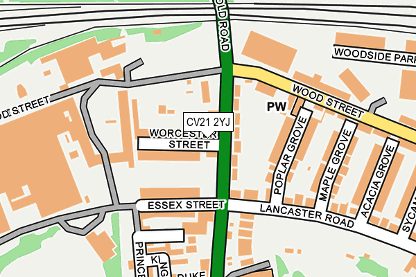 CV21 2YJ map - OS OpenMap – Local (Ordnance Survey) CV21 2YJ map - OS OpenMap – Local (Ordnance Survey)