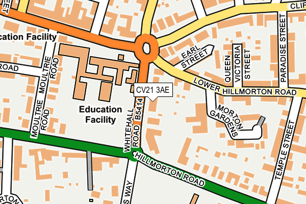 CV21 3AE map - OS OpenMap – Local (Ordnance Survey) CV21 3AE map - OS OpenMap – Local (Ordnance Survey)