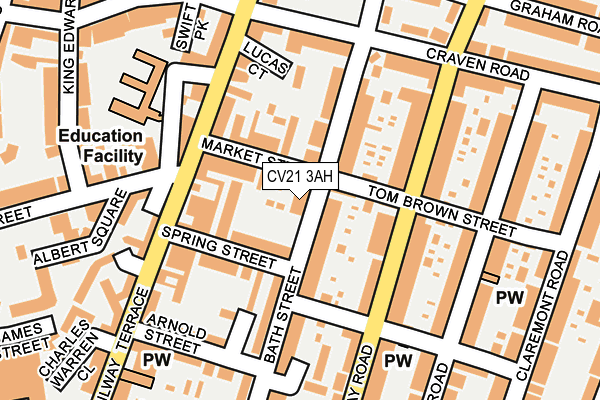 CV21 3AH map - OS OpenMap – Local (Ordnance Survey) CV21 3AH map - OS OpenMap – Local (Ordnance Survey)