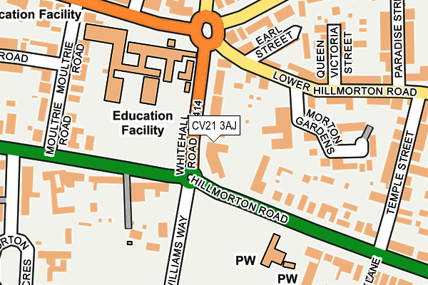 CV21 3AJ map - OS OpenMap – Local (Ordnance Survey) CV21 3AJ map - OS OpenMap – Local (Ordnance Survey)